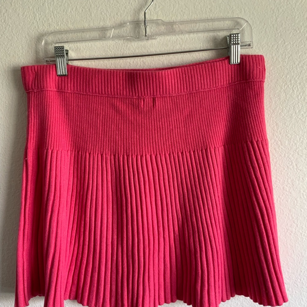 Aerie Take Charge Wool Sweater Mini Skirt L Women's Pink Punch NWT - Picture 5 of 8